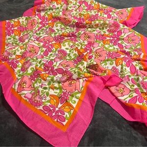 Vera Bradley Floral Pink and Orange table runner 45" X 72"